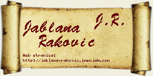Jablana Raković vizit kartica